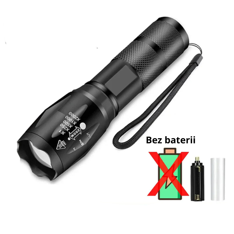 Ultra jasna, wodoodporna latarka kempingowa 1200lm 18650mAh