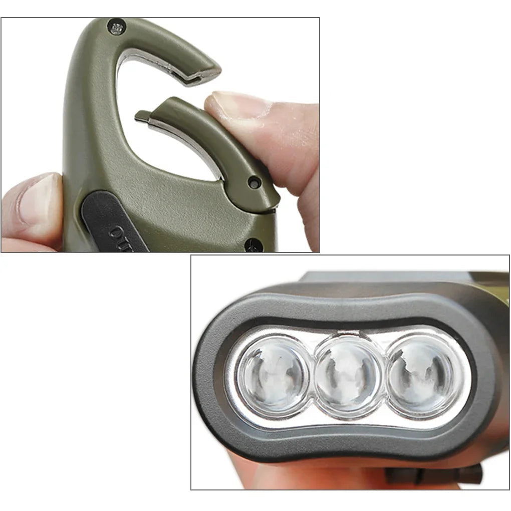 Taktyczna latarka LED na korbę, zasilana energią słoneczną 350lm