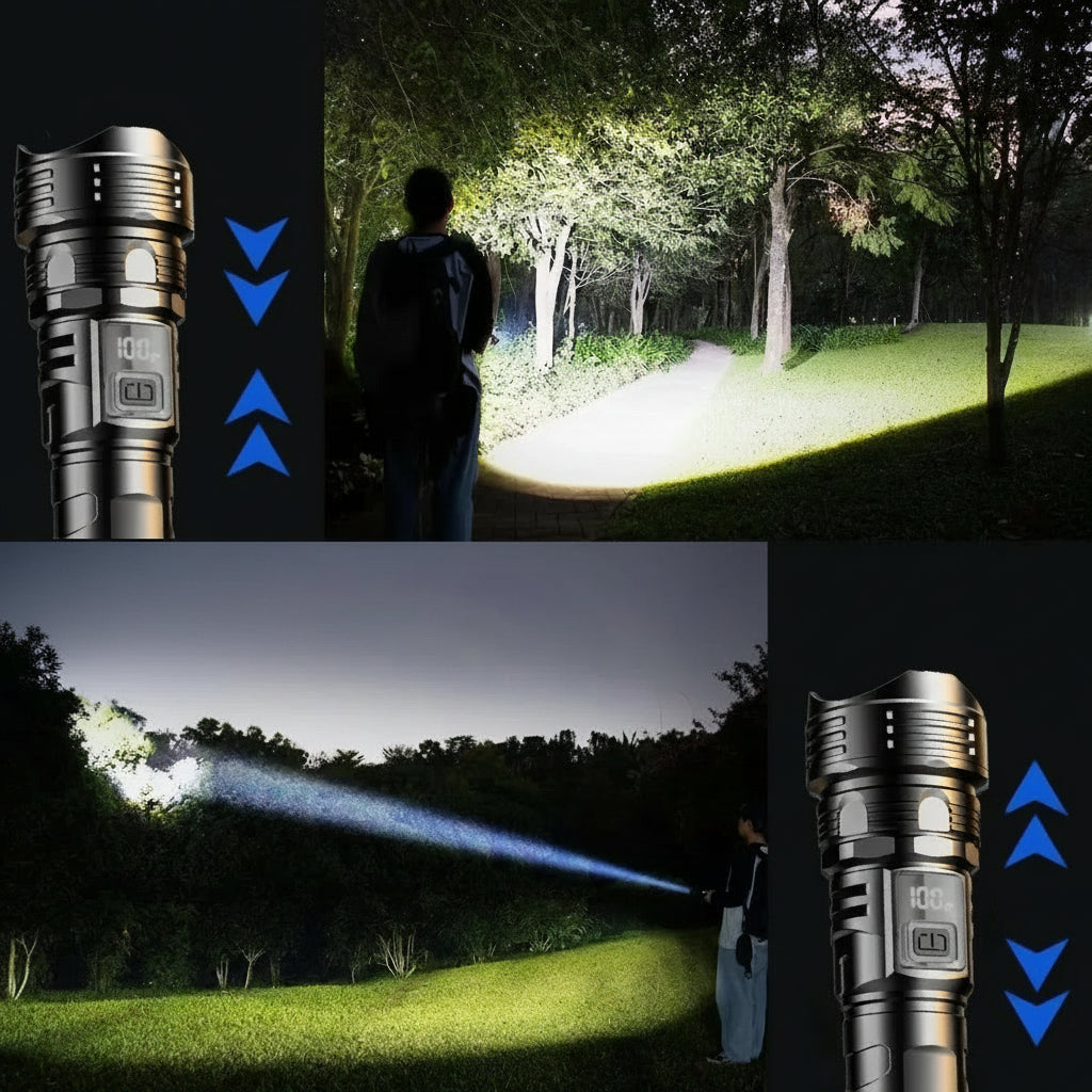 Ultramocna akumulatorowa latarka LED 500 metrów