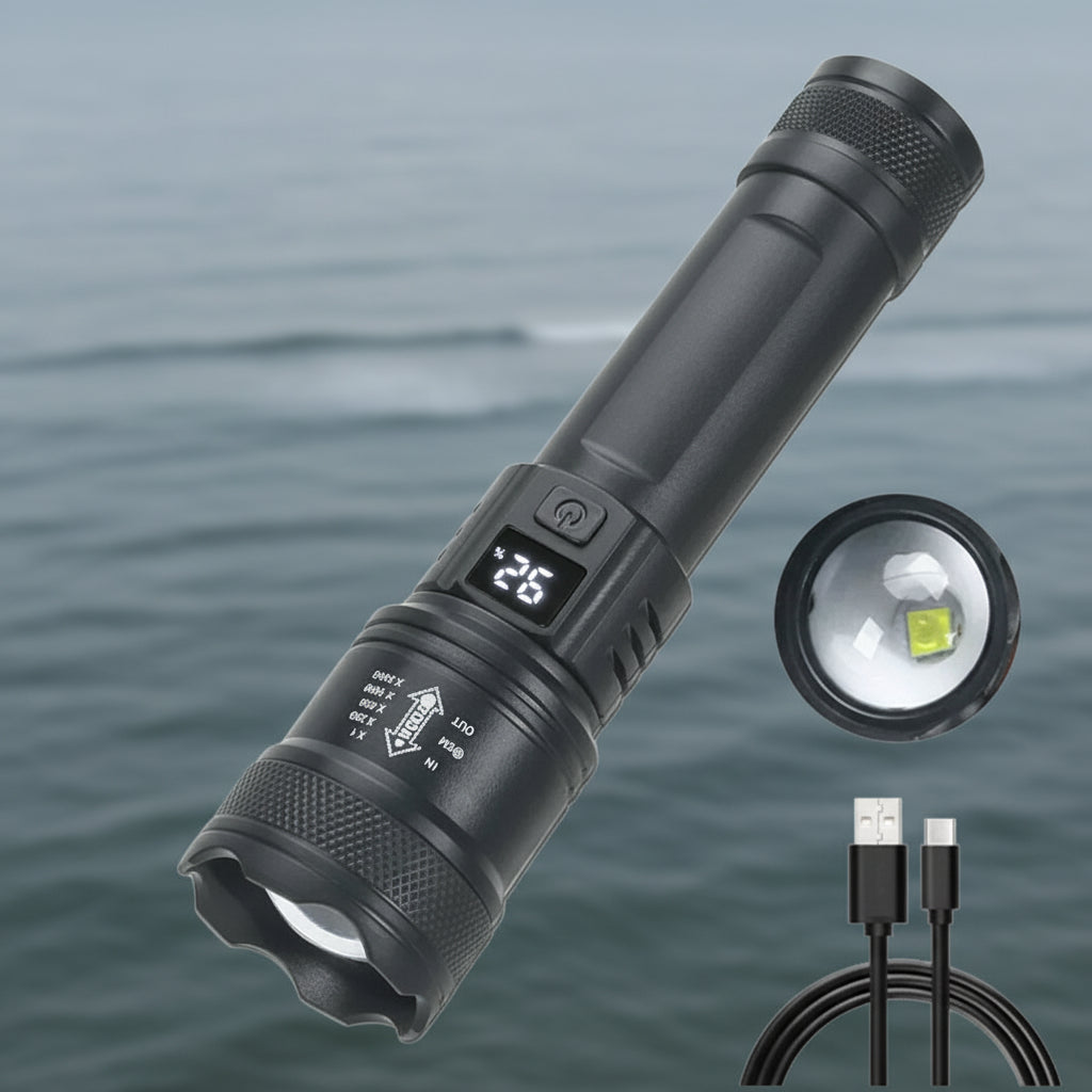 Ultramocna akumulatorowa latarka LED 500 metrów