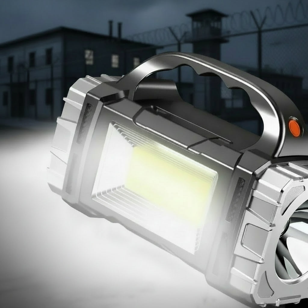 Wodoodporna ładowarka-powerbank LED dużej mocy, ładowana słonecznie