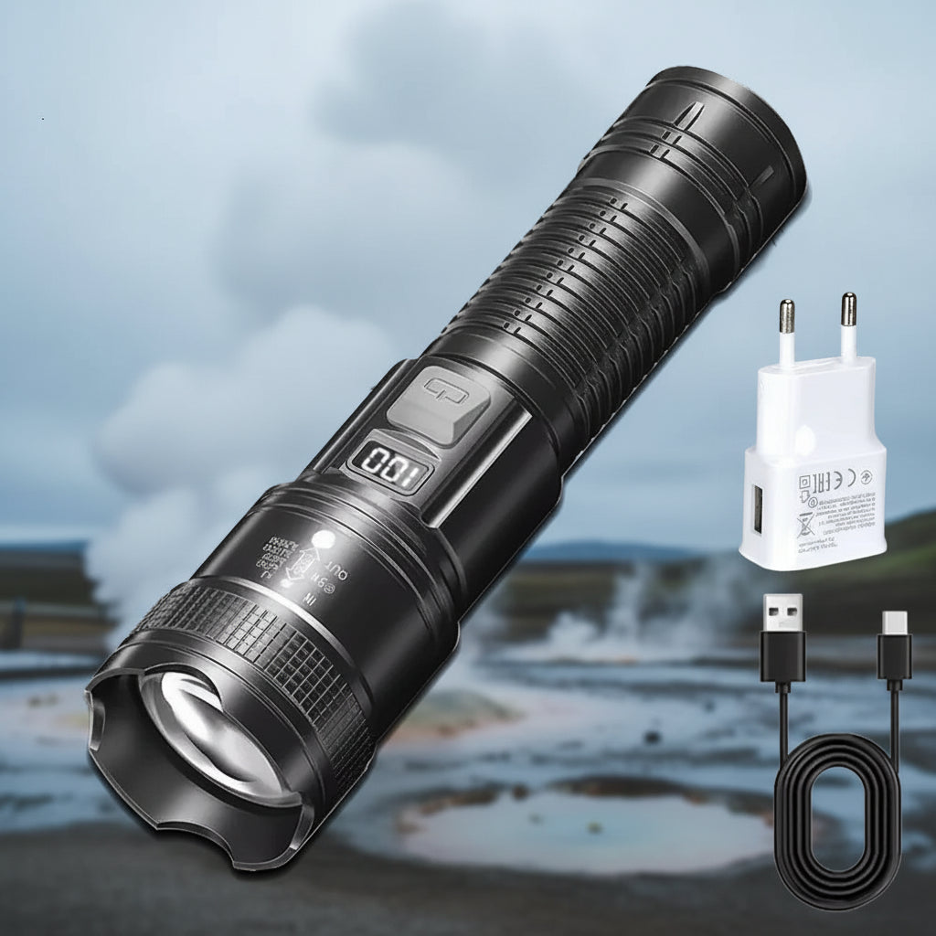 Wodoodporna latarka taktyczna LED 100 000lm