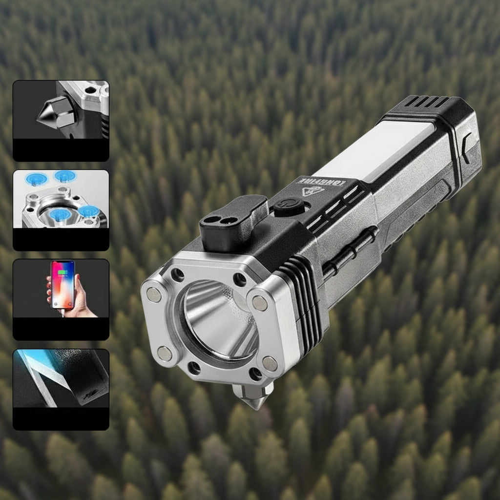 Super jasny latarko-młotek na sytuację kryzysowe